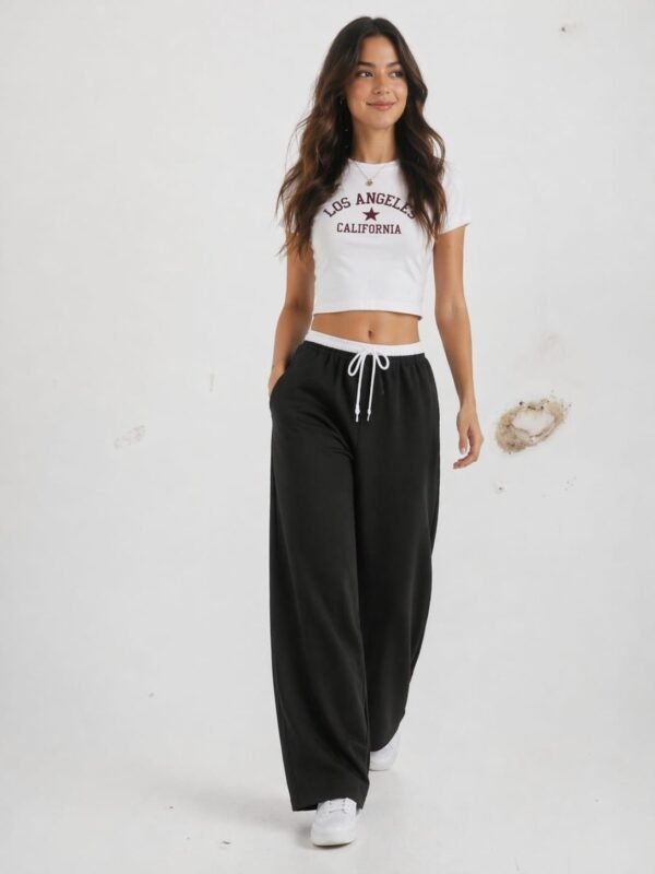 Pantalon wide leg Combinado