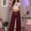 Pantalon wide leg Combinado